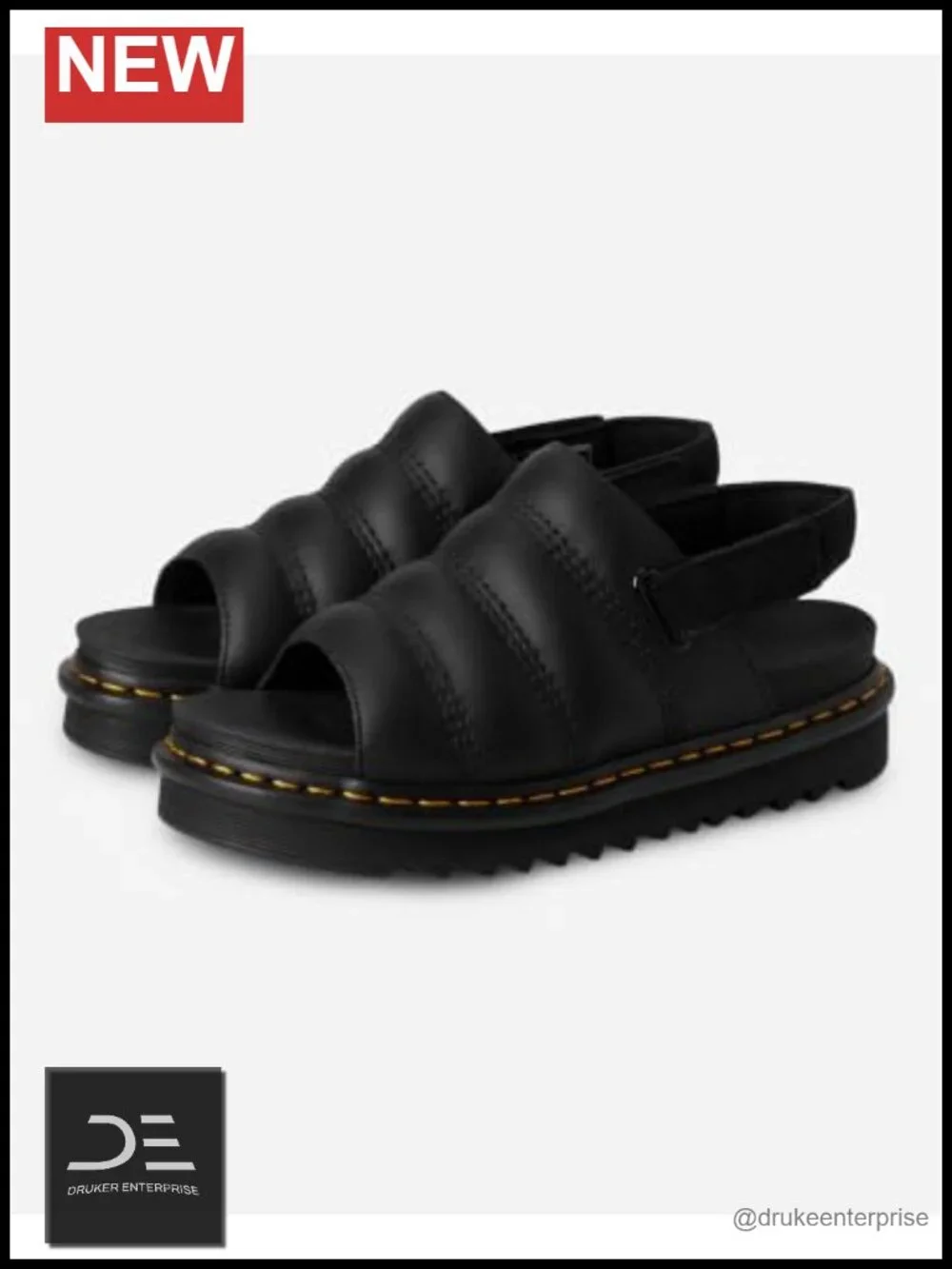 Dr. Martens Kole Slide Sandal Platform PU Leather Slingback Slip Resistant